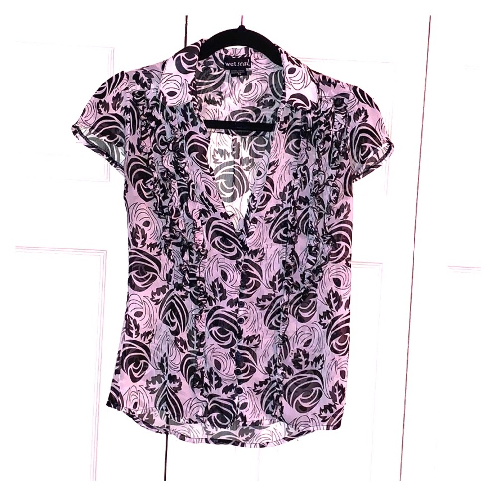Sheer button down blouse
